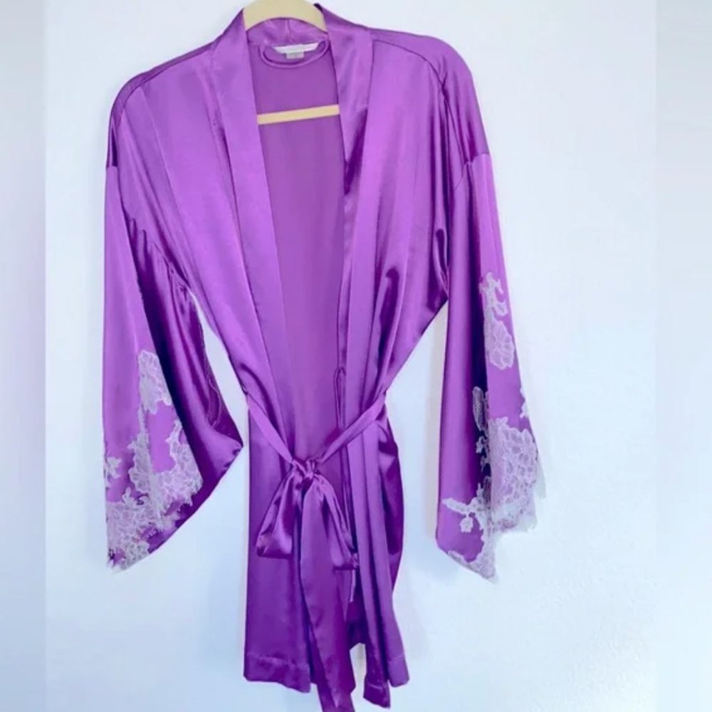 Rare‎ VS Kimono Robe Lace Insert Trim Sexy Robe Lace Medium